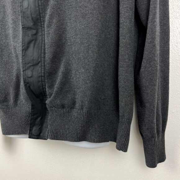 Refectory London Sweater Jacket Men Extra Large Grey Black Snap Button Zip Knit - Picture 7 of 13